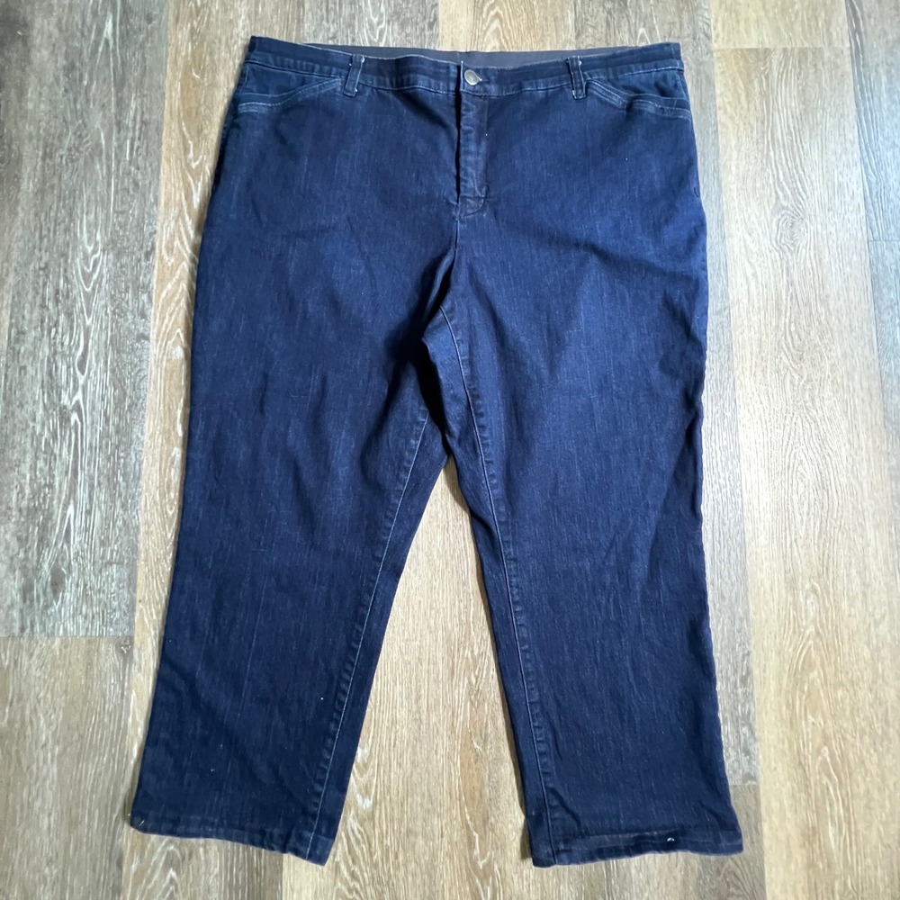 CJ Banks Jeans Women 24W Dark Wash Signature Slimming Straight Leg Denim